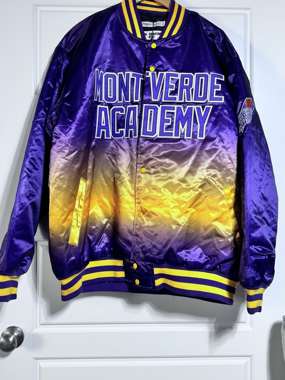 NWT Headgear Classic Nostalgia Ben Simmons Monteverde Purple/Gold Bomber Jacket